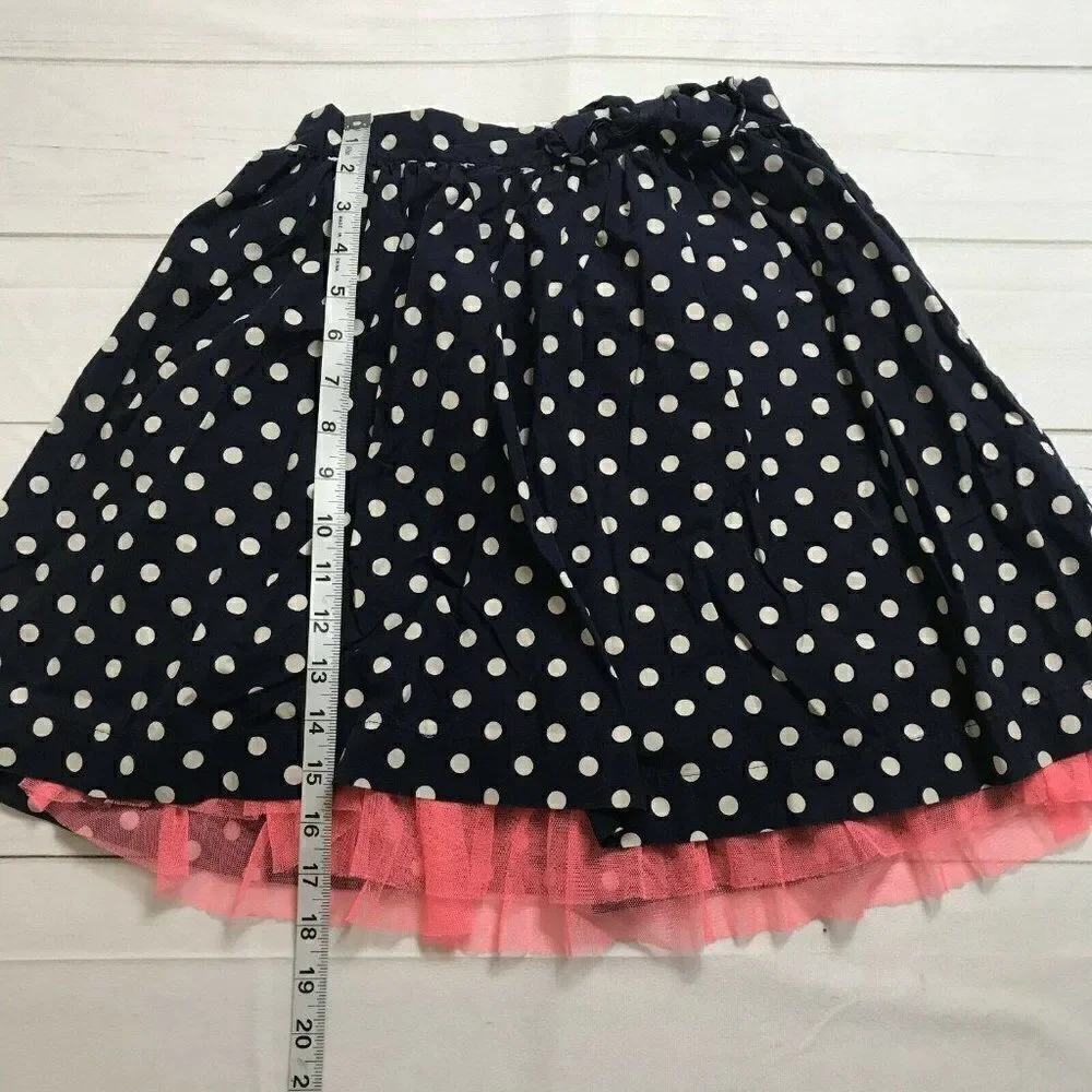 Gap Kids Girls Navy Polka Dots Elastic Waist Pull On A Line Skirt Size XL